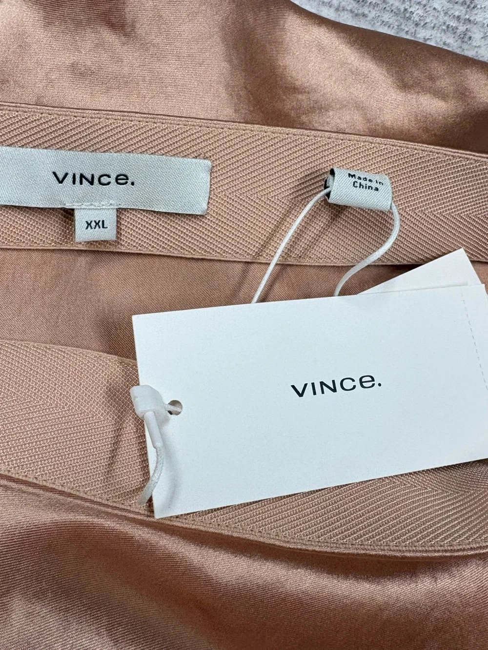NWT Vince Side Slit Satin Midi Skirt Women’s XXL A Line Side Zip Elastic Waist